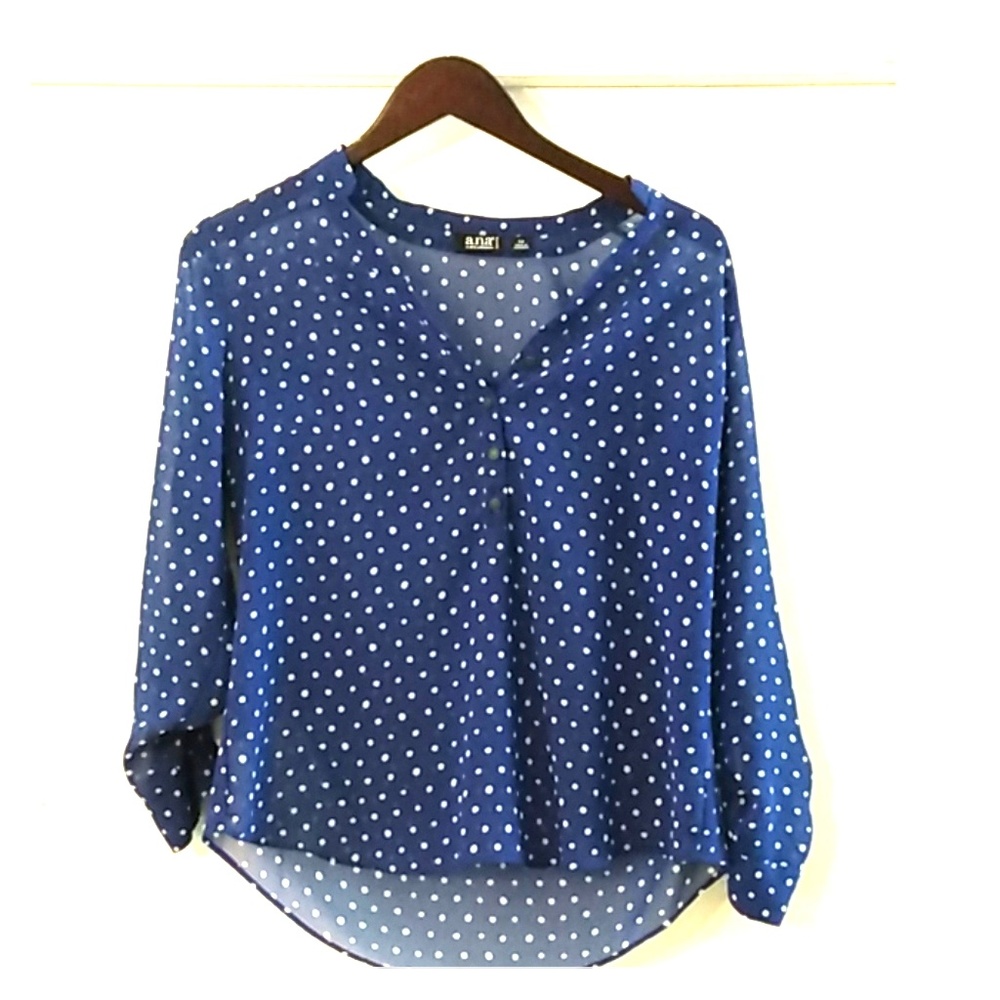 Blue polka dot blouse